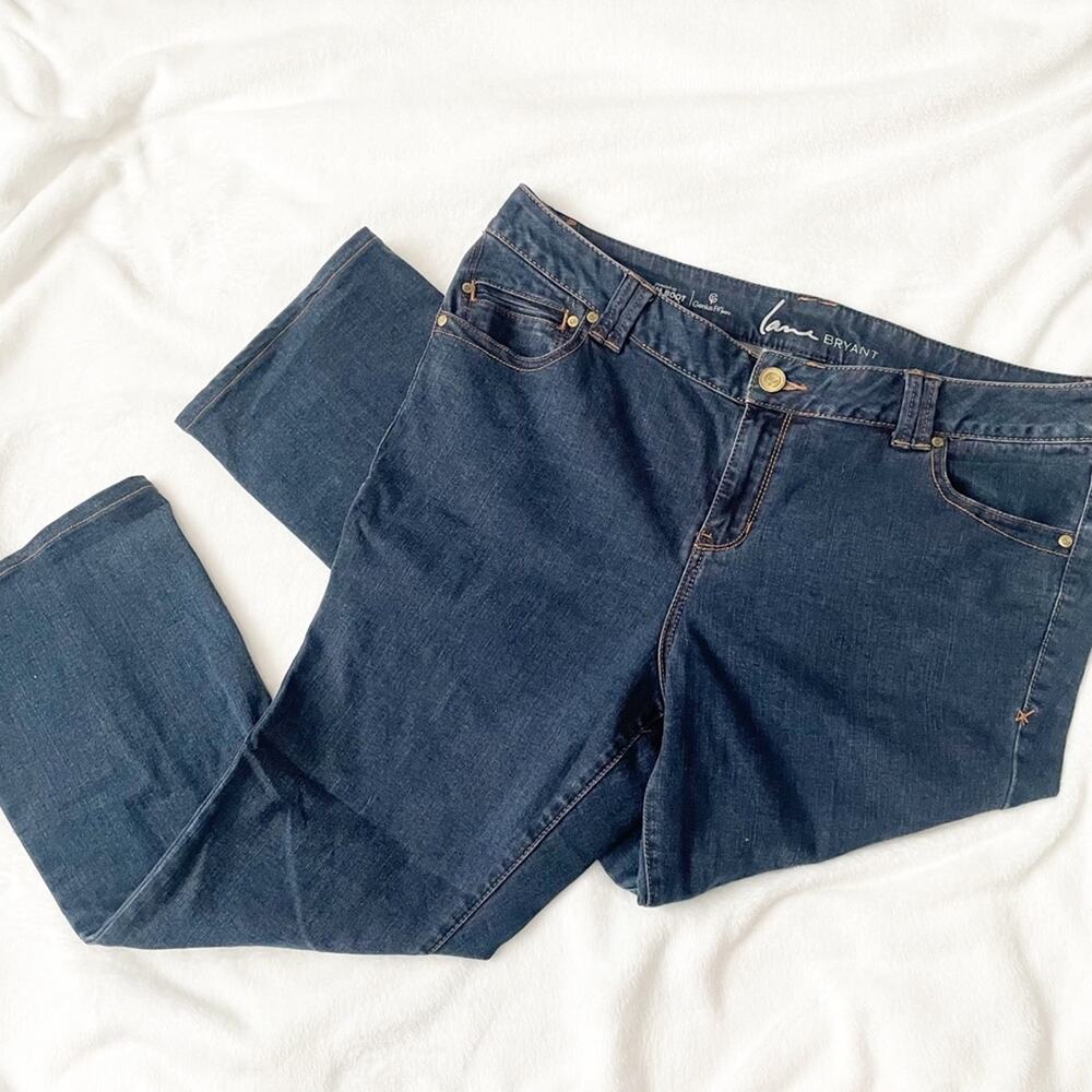 Lane Bryant straight slim bootcut genius fit jeans stretch denim size 20 petite